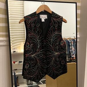 Erez Levy Y2K Embroidered Leather Vest